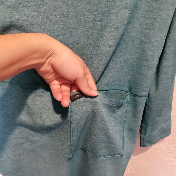 Soft Surroundings Evening Stroll Cowl Neck Pullover Asymmetrical Sweater SZ L - Picture 6 of 12